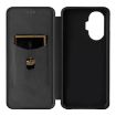 Xiaomi Poco F7 5G Global Flip Leather Phone Case - Carbon Fiber Black - 4