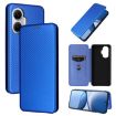 Xiaomi Poco F7 5G Global Flip Leather Phone Case Blue - Carbon Fiber Texture - 1