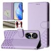Ulefone Note 17 Pro Light Purple RFID Leather Phone Case Honeycomb Design - 1