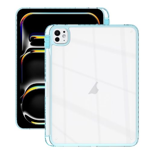 iPad Pro 13 2024 Acrylic Hybrid TPU Case with Pen Slot - Light Blue - 1