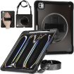 iPad Pro 13 2024 Heavy Duty Hybrid Case with Hand Grip & Strap - Black - 1