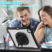 iPad Pro 13 2024 Heavy Duty Hybrid Case with Hand Grip & Strap - Black - 6