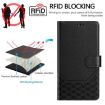 TCL 605/60 SE Black Honeycomb Embossing RFID Leather Phone Case - 4