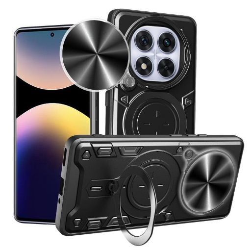 Redmi Note 14 Pro 4G Black Camshield Magnetic Holder Case - 1