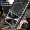 Redmi K80 CD Texture Sliding Camshield Magnetic Holder Case - Red - 4