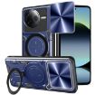 Redmi K80 Blue CD Texture Sliding Camshield Magnetic Holder Case - 1