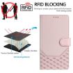 Vivo S30 Pro Mini Pink Honeycomb Embossing RFID Leather Phone Case - 4