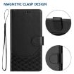 Vivo S30 Pro Mini Honeycomb Embossing RFID Leather Case - Black - 5