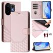 Vivo S30 Pink Honeycomb Embossing RFID Leather Phone Case - 1