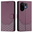 Violet RFID Leather Phone Case for vivo S30 - Honeycomb Embossing - 2