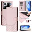 Xiaomi 15S Pro 5G Pink Honeycomb Embossing RFID Leather Phone Case - 1