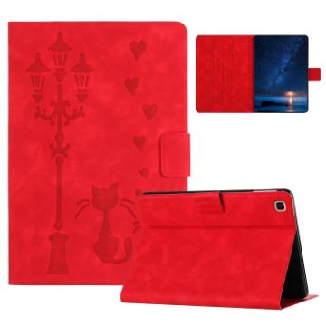 Samsung Galaxy Tab A7 10.4 2020 Red Cat Leather Case - 1