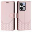 Realme 14 5G/14T 5G Pink Honeycomb RFID Leather Phone Case - 2