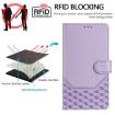 Realme 14 5G/14T 5G Honeycomb RFID Leather Case - Light Purple - 4
