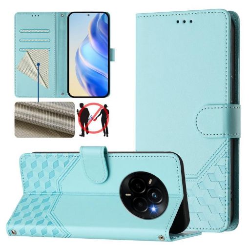 Realme Narzo 80/14 Pro 5G Mint Green RFID Leather Phone Case - 1