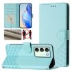 Realme 14x/V70/C75 5G Honeycomb RFID Leather Case - Mint Green - 1
