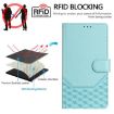 Realme 14x/V70/C75 5G Honeycomb RFID Leather Case - Mint Green - 4