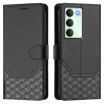 Realme 14x/V70/C75 5G Honeycomb RFID Leather Phone Case Black - 2