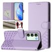 Realme 14x/V70/C75 5G Honeycomb RFID Leather Case Light Purple - 1
