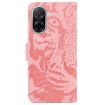 Redmi A5 4G Pink Leather Phone Case with Tiger Embossing Pattern - 4