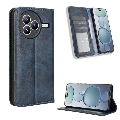 Xiaomi Civi 5 Pro 5G Blue Leather Phone Case with Magnetic Buckle - 1
