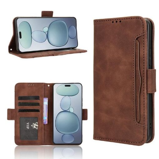 Xiaomi Civi 5 Pro 5G Brown Leather Phone Case with Card Slots - 1