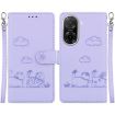 Redmi A5 4G 171.7mm Cute Cats RFID Leather Phone Case - Purple - 1