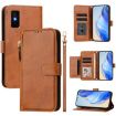 Infinix GT 30 Pro Brown Leather Phone Case with Multi-Card Slots Zipper - 1