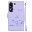 Tecno Camon 40 Pro 4G Purple Cute Cats RFID Leather Phone Case - 3