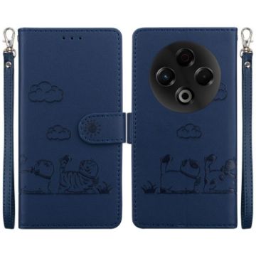 Tecno Spark 30 4G Blue RFID Leather Phone Case with Cute Cats Design - 1
