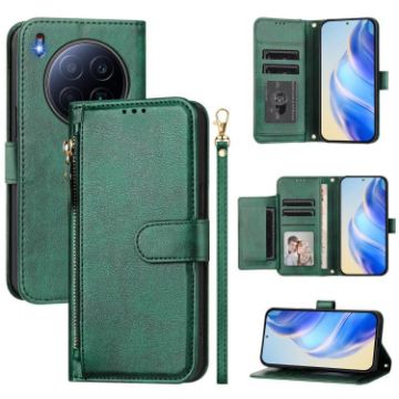 Tecno Camon 40 Premier Green Leather Wallet Phone Case with Multi-Card Slots - 1