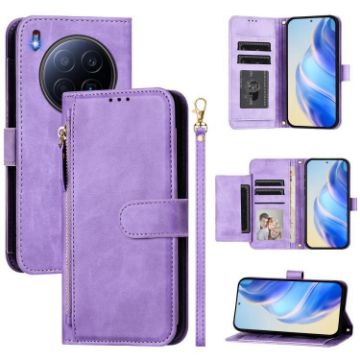 Tecno Camon 40 Premier Purple Leather Wallet Phone Case with Multi-Card Slots - 1