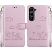 Infinix Hot 50 Pro+ 4G Rose Gold Cute Cats RFID Leather Phone Case - 1