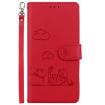 Infinix Hot 50 Pro+ 4G Red RFID Leather Phone Case with Cute Cats - 2