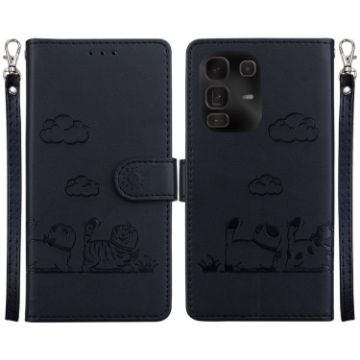Infinix Note 50 Pro+ Black RFID Leather Phone Case with Cute Cats Design - 1