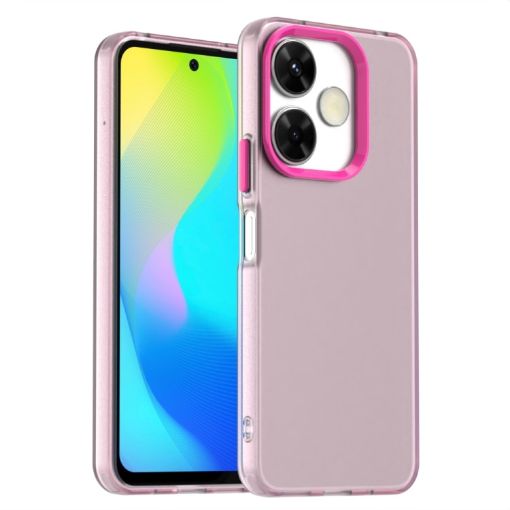 Red Shockproof Phone Case for Redmi 13 4G - Candy PC Hybrid TPU - 1