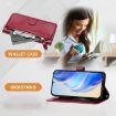 ZTE Blade A52 Lite Dark Red Leather Wallet Phone Case with Multi-Card Slots - 3