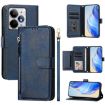 Realme Neo7 Turbo Leather Phone Case with Multi-Card Slots - Blue - 1