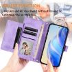 Realme Neo7 Turbo Purple Leather Phone Case with Multi-Card Slots & Zipper - 4
