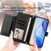 Realme 14x/C75 5G/V70 Leather Wallet Phone Case Black - Multi-Card Slots - 4