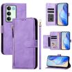 Realme 14x/C75 5G/V70 Purple Leather Wallet Phone Case with Multi-Card Slots - 1