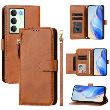 Realme 14x/C75 5G/V70 Leather Wallet Phone Case Brown - Multi-Card Slots - 1
