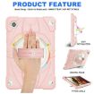 Samsung Galaxy Tab A8 Pink White Bat Hand Grip Turntable Stand Case - 2