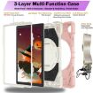 Samsung Galaxy Tab A8 Pink White Bat Hand Grip Turntable Stand Case - 3