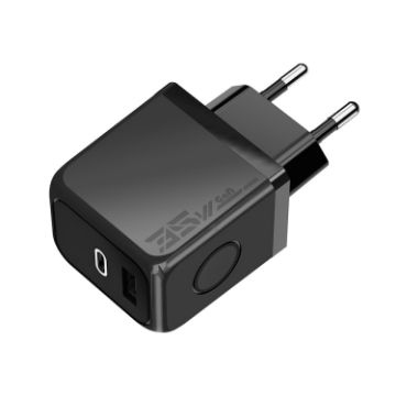 M167 PD 35W Type-C & USB QC 3.0 Fast Charger, EU Plug, Black - 1
