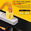 M167 PD 35W Type-C & USB QC 3.0 Fast Charger EU Plug - Yellow - 3