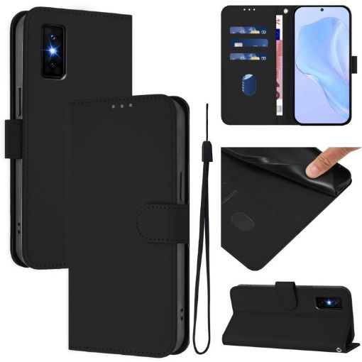 Infinix GT 30 Pro Black Leather Phone Case with Lanyard - 1