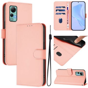 Ulefone Note 14 Pink Leather Phone Case with Lanyard - Skin Feel - 1