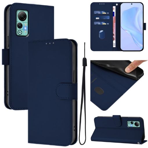 Ulefone Note 14 Leather Phone Case with Lanyard - Navy Blue - 1
