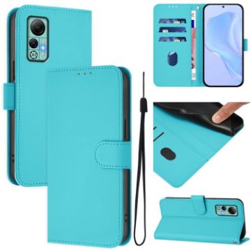 Ulefone Note 14 Lake Blue Leather Phone Case with Lanyard - 1